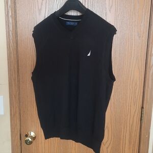 Nautica Navtech Men's Black V Neck Sweater Vest